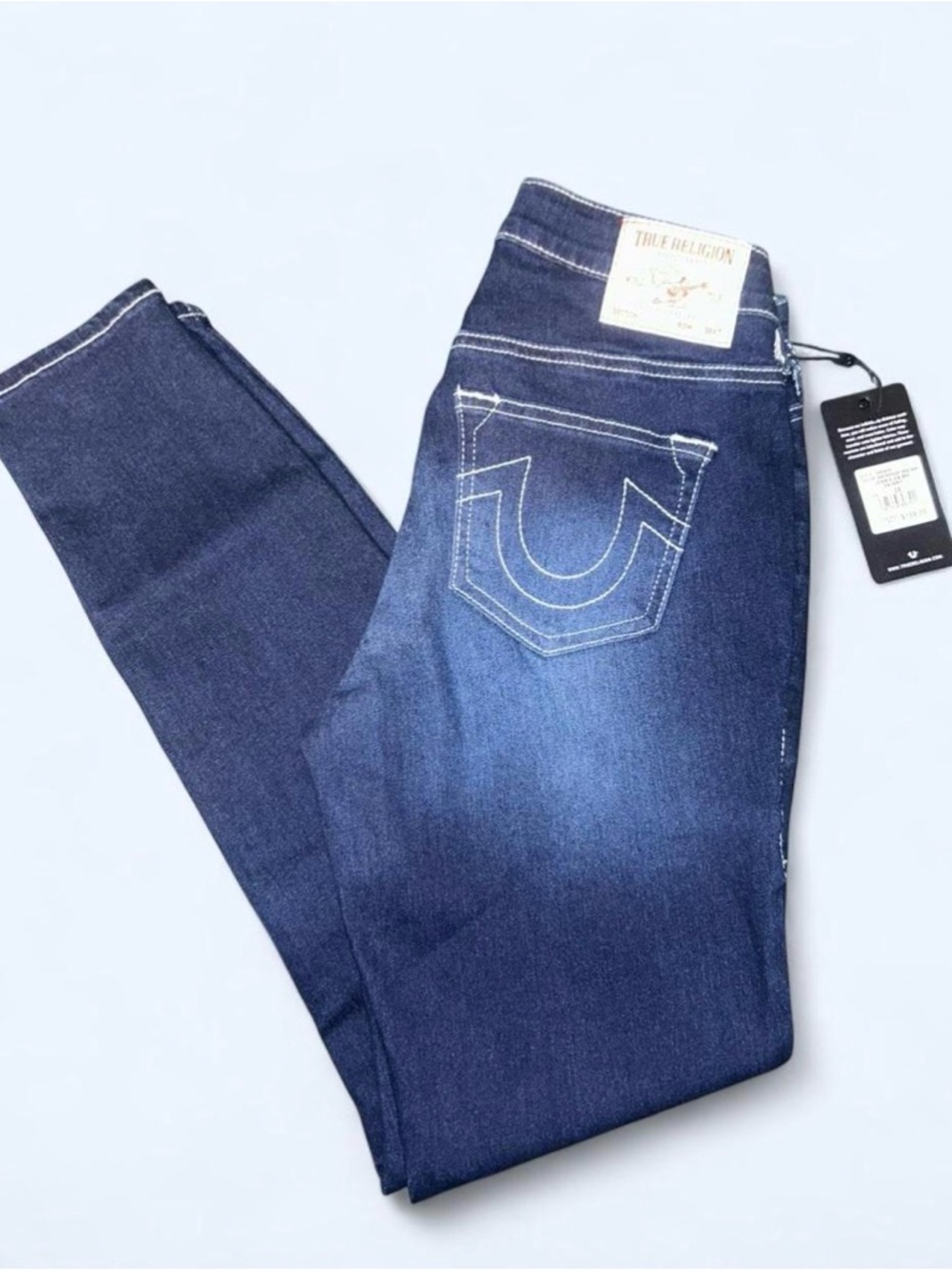 True Religion Women’s Skinny Jeans in Dark Indigo Blue